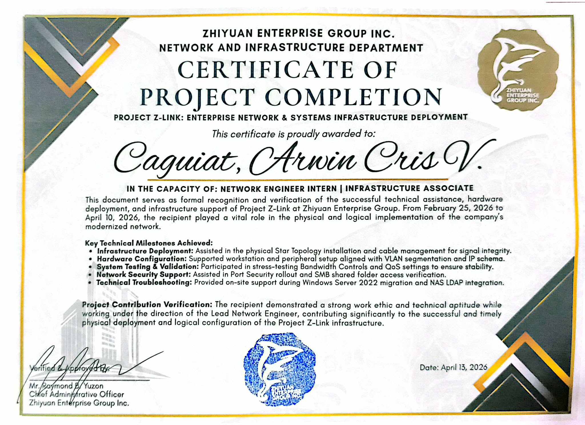 Networking Certificate